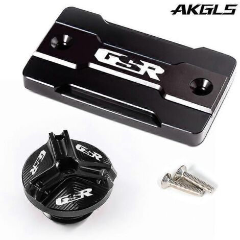Accessoires pour motos Suzuki GSR 750, 400 et 600 : bouchon de réservoir de carburant et bouchon de remplissage d'huile moteur (GSR-A, noir) (1/4)