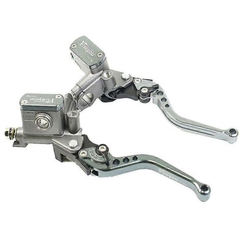 Maître-cylindre universel pour moto, piston 14 mm, levier de frein et d'embrayage hydraulique 22 mm, compatible Honda, Yamaha, Kawasaki et Suzuki (Titane) (1/5)