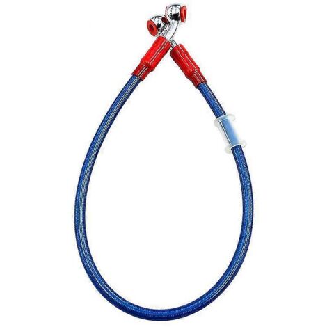 Gaine tressée en acier renforcée pour durites de frein, d'embrayage et d'huile de moto (6 couleurs disponibles) - Bleue - 60 cm (1/5)