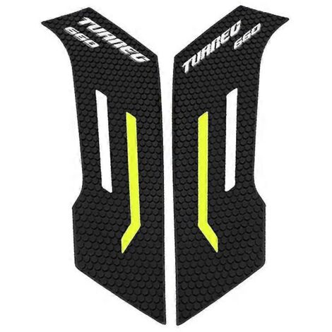 Accessoires moto : Bouchon de réservoir d'essence autocollant, protection antidérapante pour Aprilia Tuareg 660 2022 - Jaune (1/3)
