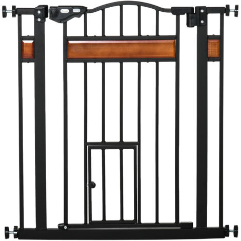 Collier pour chien à fixation pression, extensible 74-80cm avec fermeture automatique, noir (1/5)