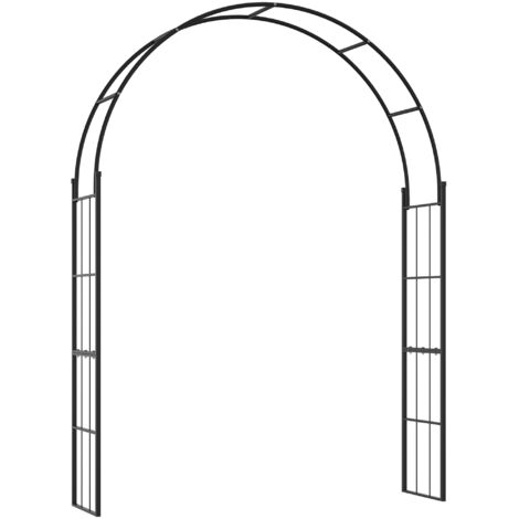 Archetto da giardino per piante rampicanti e decorazioni, métal noir, 157x40x223cm (1/5)