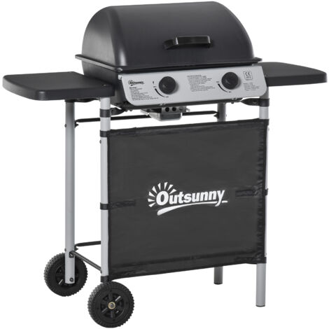 Barbecue à gaz avec couvercle, brûleurs 5,6 kW, BBQ sur roulettes, 104x49x99 cm (1/5)