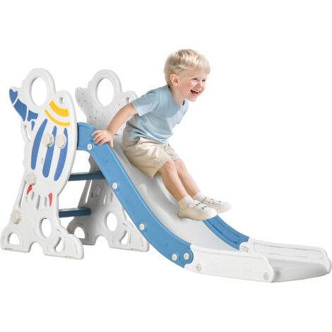 Scivolo pour Enfants 18-36 Mois en PE et PP Thème Spatial avec Échelle Antidérapante, 157x46.5x80 cm (1/5)