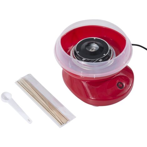 Machine à barbe à papa en PP, acier inoxydable et aluminium, 450W, 27x26x18cm, rouge (1/5)
