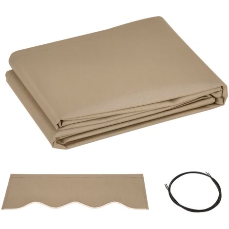 Tissu de rechange pour store à bras en polyester anti-UV 4x2,5m, beige (1/5)