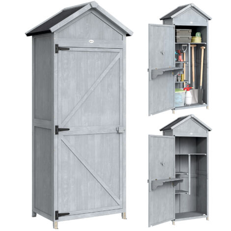 Armoire en bois avec plan de travail rabattable, 77x52.5x178cm, petite maison (1/5)