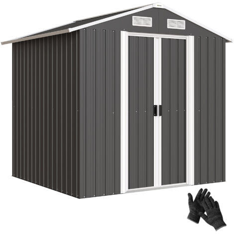 Abri de Jardin en Acier avec 2 Portes Coulissantes, Noir, 2,6 m² (1/4)