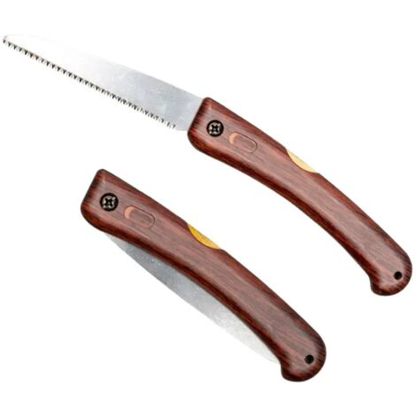 Scie élagage portable scie à main bois jardin outil coupe branches scie menuiserie compacte légère usage extérieur et domestique 1 pièce Marron (1/4)