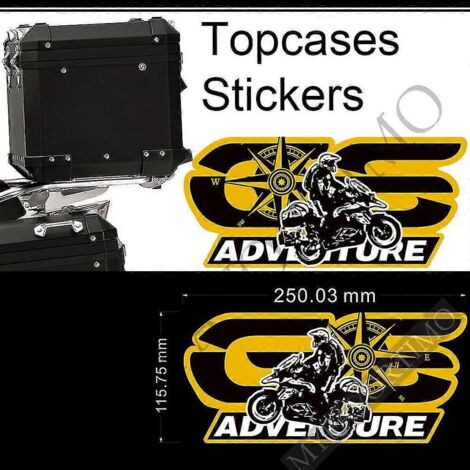 Autocollants pour BMW R1200GS, F850GS, F800GS, R1250GS, F750GS, G310GS, R1150GS, GSA, HP, valises de coffre, bagages, valises en aluminium, Adventure - GS Stickers22 (1/5)