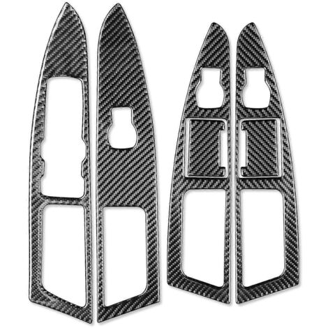 Pour Ford Mondeo 2013-2017 : Cache de panneau de commande de lève-vitre en fibre de carbone, accessoire décoratif intérieur (6 pièces, conduite à gauche). (1/5)