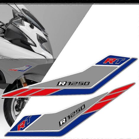 Autocollants R 1250 RT pour BMW R1250RT R1250 : protections latérales, valises, coffre, genoux, réservoir, emblème, logo – R1250RT (Bleu) 1