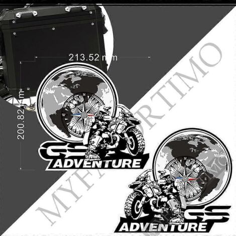 Autocollants pour BMW R1200GS, F850GS, F800GS, R1250GS, F750GS, G310GS, R1150GS, GSA, HP, valises de coffre, bagages, valises en aluminium, Adventure - GS Stickers14 (1/5)