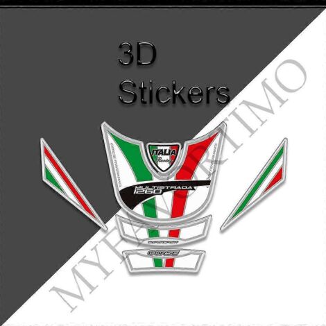 Autocollants 3D pour moto Ducati Multistrada 1260 S 1260s : protections de réservoir, poignées, kit de protection pour carburant et huile, protection pour les genoux. (1/5)