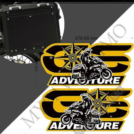Autocollants pour BMW R1200GS, F850GS, F800GS, R1250GS, F750GS, G310GS, R1150GS, GSA, HP, valises de coffre, bagages, valises en aluminium, Adventure - Autocollants GS2 (1/5)