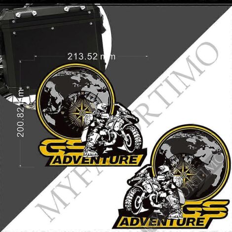 Autocollants pour BMW R1200GS, F850GS, F800GS, R1250GS, F750GS, G310GS, R1150GS, GSA, HP, valises de coffre, bagages, valises en aluminium, Adventure - Autocollants GS 18 (1/5)