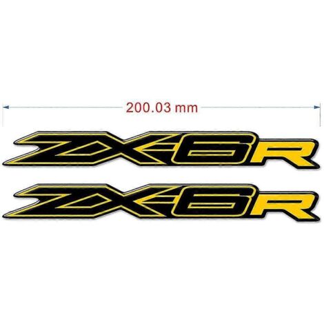 Protection autocollante de réservoir pour Kawasaki Ninja ZX-6R (2016-2020) - Logo, emblème, autocollant de protection pour carénage et genoux - Or 2 (1/5)