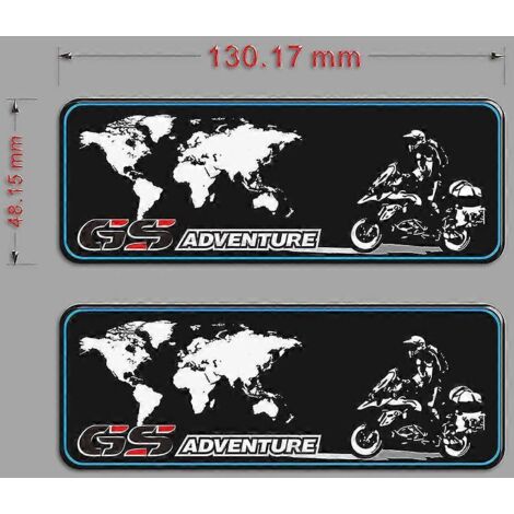 Valises en aluminium autocollantes pour BMW R1200GS, F850GS, F800GS, R1250GS, F750GS, R 1200, 1250, 850, 750 GS, GSA Rallye Adventure - Valises en aluminium (lot de 2) (1/5)
