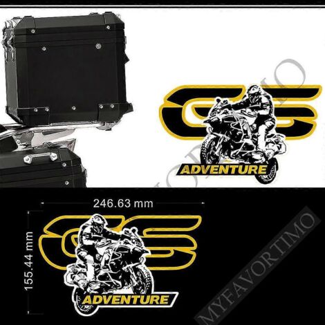Autocollants pour BMW R1200GS, F850GS, F800GS, R1250GS, F750GS, G310GS, R1150GS, GSA, HP, valises de coffre, bagages, valises en aluminium, Adventure - GS Stickers6 (1/5)