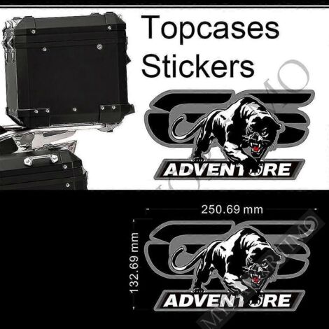 Autocollants pour BMW R1200GS, F850GS, F800GS, R1250GS, F750GS, G310GS, R1150GS, GSA, HP, valises de coffre, bagages, valises en aluminium, Adventure - GS Stickers23 (1/5)