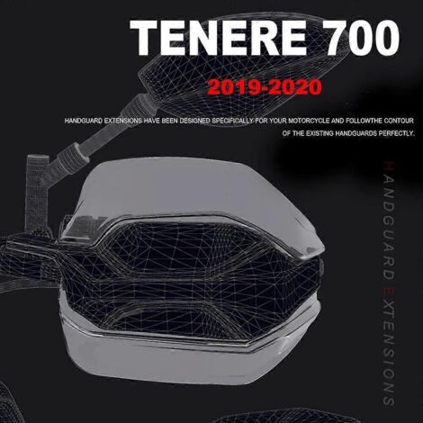 Extensions de protège-mains et pare-brise pour moto Yamaha Tenere 700 XTZ 700 (modèles 2019, 2020, 2021 et 2022)