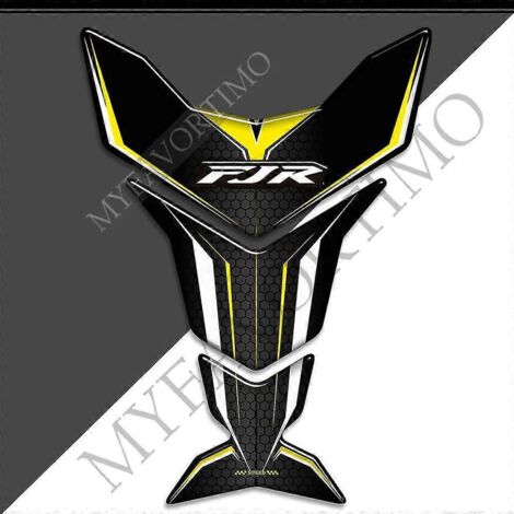 Pare-brise, valises latérales, déflecteur de vent, kit de genoux, protections de réservoir, autocollants 3D décoratifs pour Yamaha FJR1300 (Jaune fluo) (1/5)