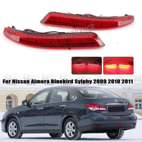 Feu réflecteur LED pour pare-chocs arrière de voiture Nissan Almera Bluebird Sylphy 2009 2010 2011 - Feu stop, clignotant, feu de recul, feu arrière, feu antibrouillard (1/5)