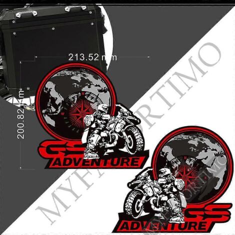 Autocollants pour BMW R1200GS, F850GS, F800GS, R1250GS, F750GS, G310GS, R1150GS, GSA, HP, valises de coffre, bagages, valises en aluminium, Adventure - GS Stickers19 (1/5)