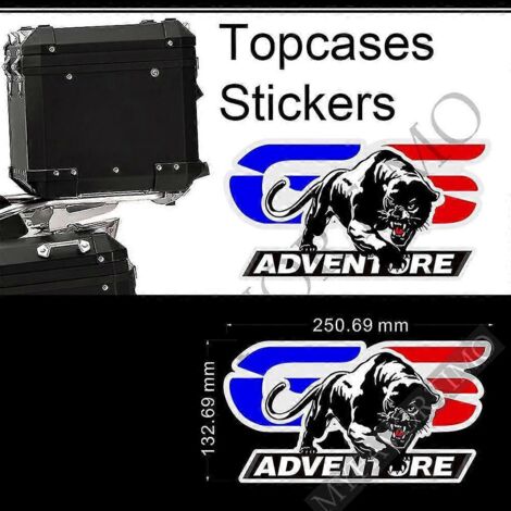 Autocollants pour BMW R1200GS, F850GS, F800GS, R1250GS, F750GS, G310GS, R1150GS, GSA, HP, valises de coffre, bagages, valises en aluminium, Adventure - GS Stickers24 (1/5)