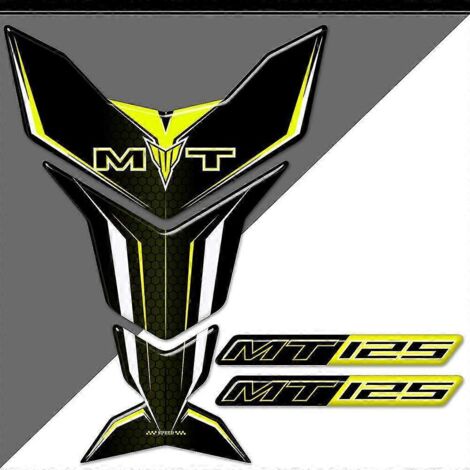 Protection de réservoir pour Yamaha MT-125 (MT125) : autocollants, emblème, logo et kit de protection genoux (modèles 2014 à 2020)