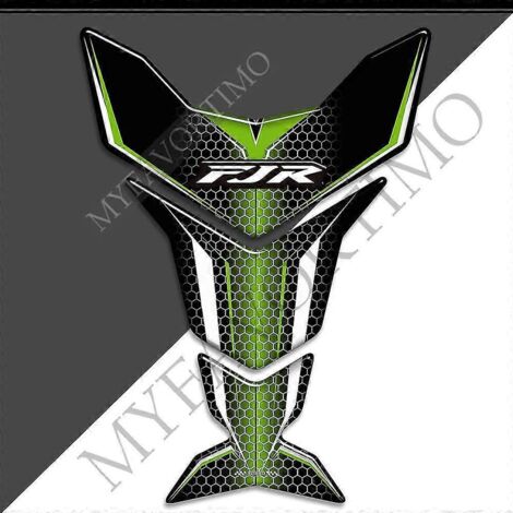 Pare-brise, déflecteur de vent, kit de protection genoux, coques, autocollants 3D pour Yamaha FJR1300, protection de réservoir FJR1300 - BLEU PAON (1/5)