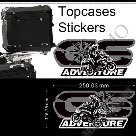 Autocollants pour BMW R1200GS, F850GS, F800GS, R1250GS, F750GS, G310GS, R1150GS, GSA, HP, valises de coffre, bagages, valises en aluminium, Adventure - Autocollants GS7 (1/5)