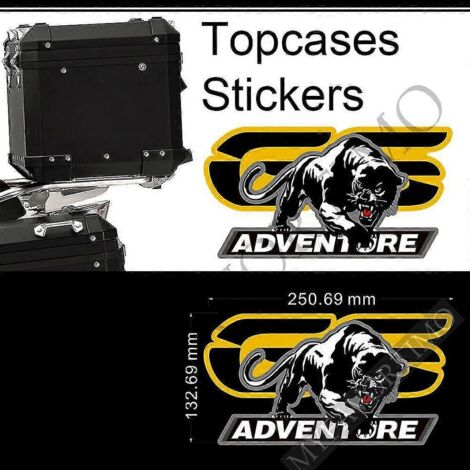 Autocollants pour BMW R1200GS, F850GS, F800GS, R1250GS, F750GS, G310GS, R1150GS, GSA, HP, valises de coffre, bagages, valises en aluminium, Adventure - GS Stickers21 (1/5)