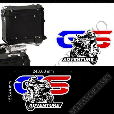 Autocollants pour BMW R1200GS, F850GS, F800GS, R1250GS, F750GS, G310GS, R1150GS, GSA, HP, valises de coffre, bagages, valises en aluminium, Adventure - GS Stickers5 (1/5)