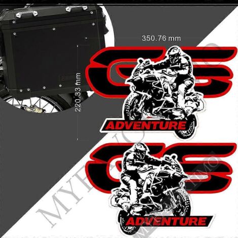 Autocollants pour BMW R1200GS, F850GS, F800GS, R1250GS, F750GS, G310GS, R1150GS, GSA, HP, valises de coffre, bagages, valises en aluminium, Adventure - GS Stickers12 (1/5)