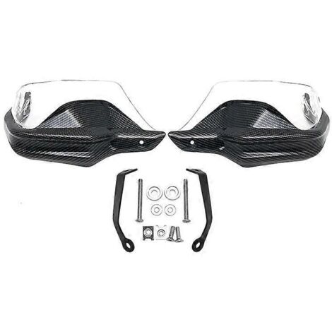 Protège-mains compatibles avec la moto CFMOTO 800MT : protection contre le vent et le vent grâce à leur pare-brise (ensemble transparent carbone). (1/5)