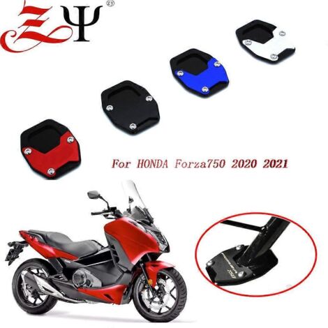 Repose-pieds extra-large avec support latéral et assise de pédales extra-larges, compatible Honda Forza/Xadv750 2021 (bleu, sans logo). (1/5)