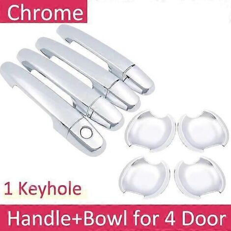 Autocollants décoratifs pour poignées de porte chromées (1 poignée) pour Toyota Corolla E120 E130 (2001-2006) - Accessoires auto - Poignée de porte avec cache-serrure (1/5)