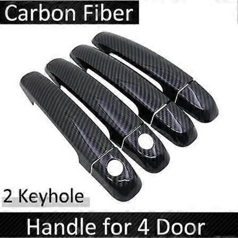 Poignées de porte de voiture en fibre de carbone noire pour Suzuki Ertiga 2012-2018 : autocollant décoratif pour 2 trous de serrure (sans bouton). (1/5)