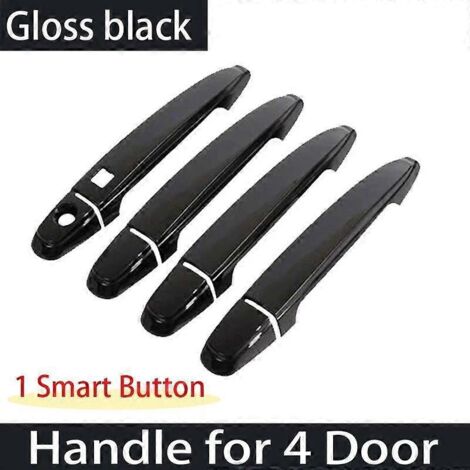 Autocollants noirs brillants pour poignées de porte de voiture Toyota Wish AE10 10 (2003-2008) - Accessoires auto - 1 bouton, 4 portes (1/5)