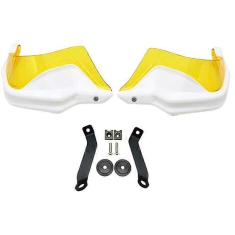 Protège-mains, protections de pare-brise et protection contre le vent pour motos Honda CB650F, CBR650F et CB650R (2014-2021) - Kit blanc et jaune (1/5)