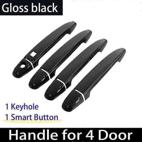 Garnitures de poignées de porte noires brillantes pour Toyota Camry 2007, XV40 et Daihatsu Altis 2008-2011 (accessoires auto) - 1 bouton intelligent (1/5)