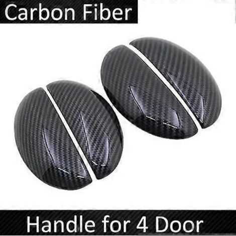 Autocollant en fibre de carbone noire pour poignée de porte Citroën C1 MK1 (2005-2013) - Accessoire auto - 4 portes