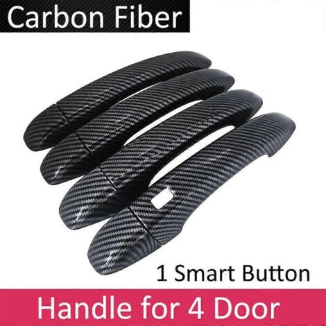 Poignées de porte extérieures en fibre de carbone noire pour Dacia Logan et Renault Taliant MK3 III 3 (2020-2023) - Accessoires auto ABS - Orange (1/5)