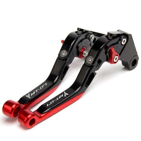 Compatible avec Yamaha MT-07 FZ7 - Patin antidérapant de rechange pour tige de frein et poignée d'embrayage MT-07 - Accessoires - Noir et rouge (1/5)