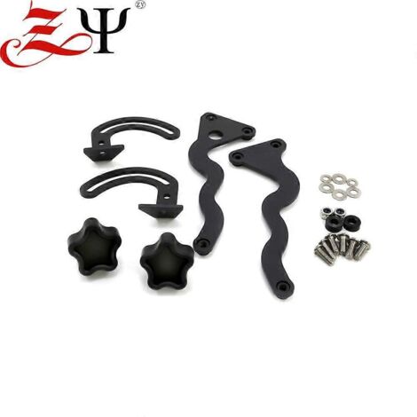 Support de pare-brise modifié (fixe et renforcé) pour BMW R1200GS et R1250GS Advance (noir) (1/4)