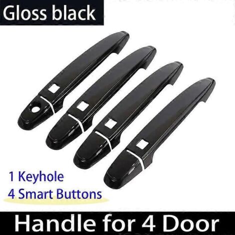 Garnitures de poignées de porte noires brillantes pour Toyota Camry 2007, XV40 et Daihatsu Altis 2008-2011 (accessoires auto) - 4 boutons intelligents (1/5)