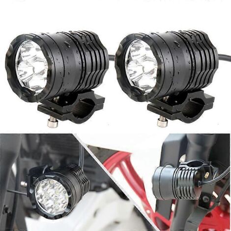 Phare de moto longue portée à six LED Cree 60 W haute puissance, pour voiture et véhicule tout-terrain - Boîtier noir - Lumière blanche (1/5)