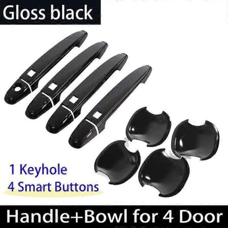 Garnitures de poignées de porte noires brillantes pour Toyota Camry 2007, XV40 et Daihatsu Altis 2008-2011 (accessoires auto) - Poignées à 4 boutons (1/5)