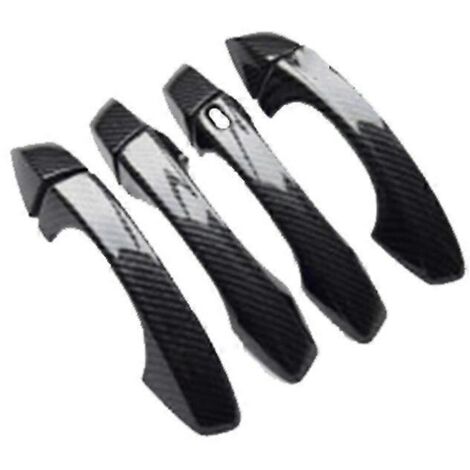 Poignée de porte extérieure en fibre de carbone noire pour SEAT Arona (2022, KJ7, 2017-2021) - Accessoire auto autocollant - 1 bouton intelligent (1/5)